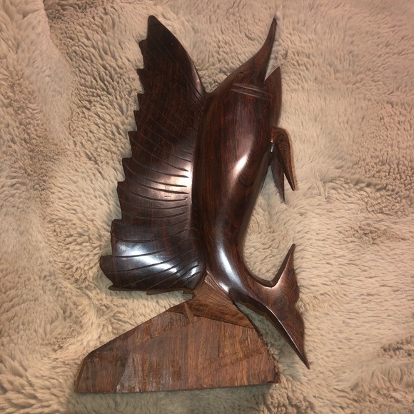 VTG Ironwood Sailfish Wood Statue Carving 14” - Picture 2 of 13